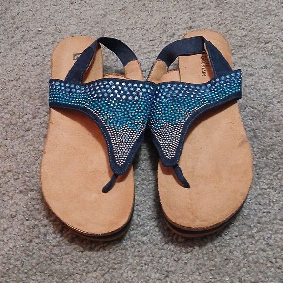 White Mountain Safari blue sandals  Sz 9.5 EUC - Picture 2 of 8